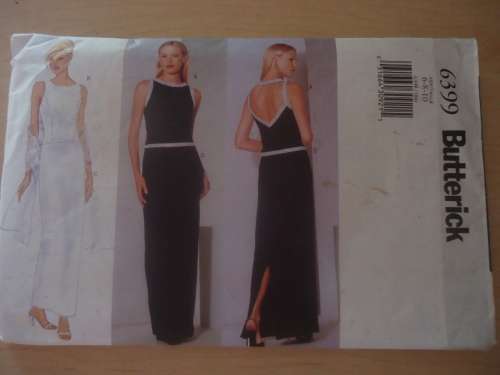 BUTTERICK PATTERN 6399 EVENING DRESS+SHAWL SIZE 6 + 8 10 COMPLETE