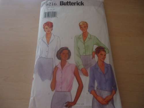 BUTTERICK PATTERN 6216 BLOUSES SIZE 14 + 16 = 18  COMPLETE