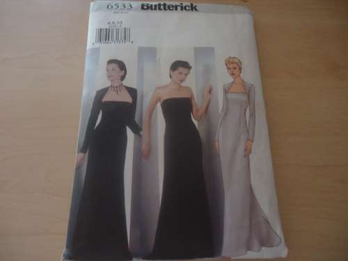 BUTTERICK  PATTERN 6533 EVENING DRESS SIZE6 + 8 + 10  SEE DESCRIPTION