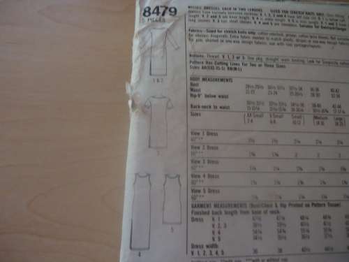 SIMPLICITY  PATTERNS 8479  SUN DRESS SIZE AA = XXS - SMALL COMPLETE