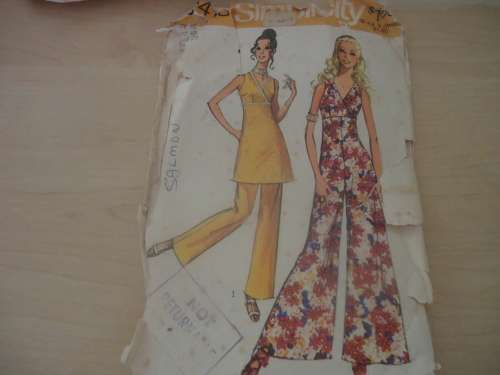 RETRO SIMPLICITY PATTERNS 9418 JUMPSUIT/MINI DRESS/PANTS SIZE 16 COMPLETE