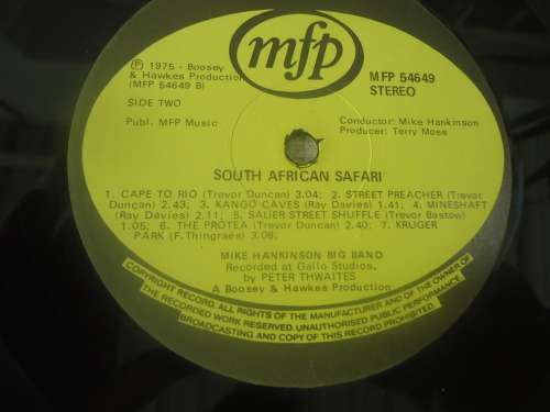 SOUTH AFRICAN SAFARI - THE MIKE HANKINSON BIG BAND - 1975 MFP STEREO LP