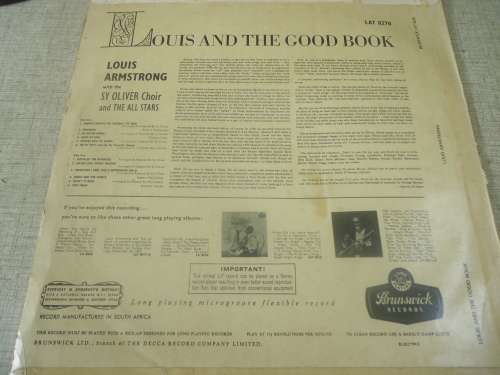 LOUIS ARMSTRONG  "LOUIS AND THE GOOD BOOK" BRUNSWICK LONG PLAY LP