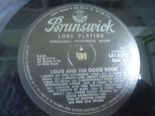 LOUIS ARMSTRONG  "LOUIS AND THE GOOD BOOK" BRUNSWICK LONG PLAY LP