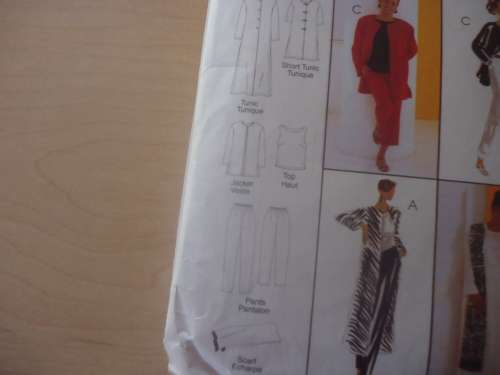 McCALL'S  PATTERNS 2816TUNIC, TOP, PANTS & SCARF SIZE C = 10+12 + 14 - COMPLETE