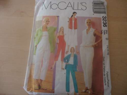 McCALL'S  PATTERNS 3236 SKIRT, BLOUSE, CAMI TOP, PANTS  SIZE D = 12 + 14 + 16 - COMPLETE & UNCUT