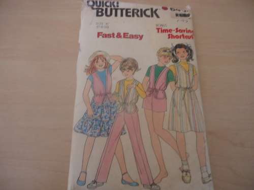 BUTTERICK PATTERN 6453 GIRLS Vest, Dress, Belt, Skirt, Pants or Shorts SIZE 7 + 8 + 10 yrs COMPLETE
