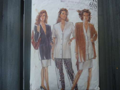 NEW LOOK PATTERNS 6519 JACKET/BLOUSE/SKIRT/PANTS SIZES 8 - 20 -   COMPLETE