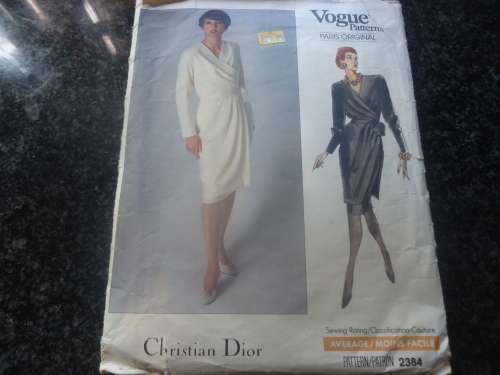 VOGUE PATTERNS PARIS ORIGINAL - CHRISTIAN DIOR 2384  SIZE 10  - COMPLETE