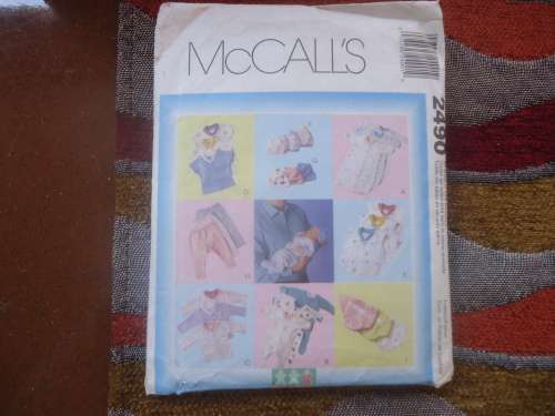 McCALL'S PATTERNS 2490 BABY LAYETTE SIZE PREM + NEW BORN & SMALL COMPLETE & UNCUT