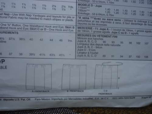 McCALL'S PATTERNS 8835 WRAPAROUND SKIRTS  SIZE D =  12 + 14 +16 COMPLETE