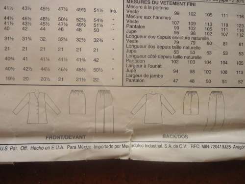 McCALL'S PATTERNS 9158 UNLINED JACKET, PULL ON PANTS & SHIRT SIZE B = 16 + 18 + 20 + 22 COMPLETE