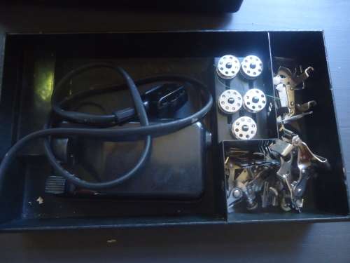 SINGER BABY MINI 221K 1951 PORTABLE SEWING MACHINE,LIGHT ELECTRIC ATTACHMENT,CARRY CASE, FULL HOUSE!