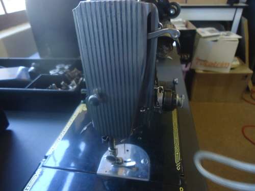 SINGER BABY MINI 221K 1951 PORTABLE SEWING MACHINE,LIGHT ELECTRIC ATTACHMENT,CARRY CASE, FULL HOUSE!