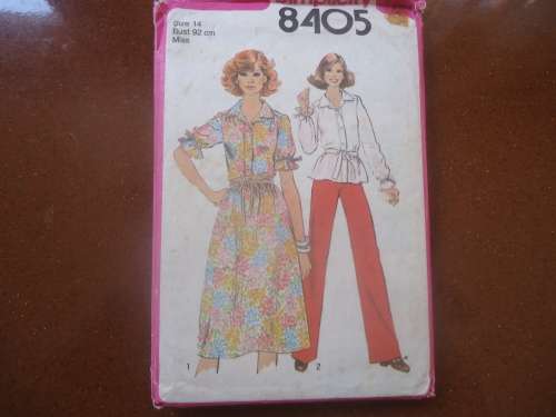 RETRO SIMPLICITY PATTERNS 8405 LADIES TOP/SKIRT/PANTS SIZE 14 BUST 92 cm COMPLETE