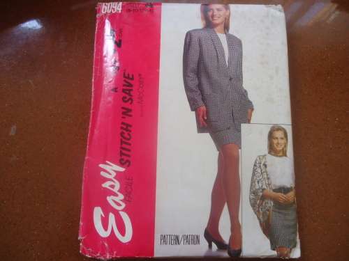McCALL'S PATTERNS 6094 SKIRT SUIT SIZE A= 8 + 10 + 12 = 14 COMPLETE & UNCUT