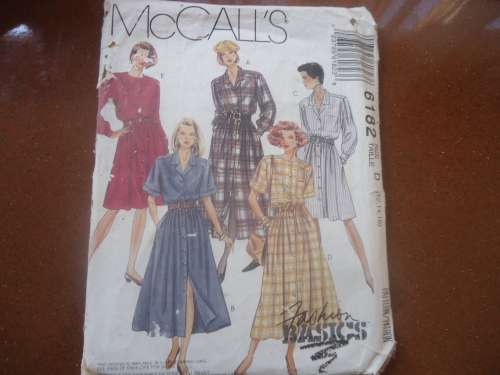 McCALL'S PATTERNS 6182 DRESS SIZE D+ 12 + 14 + 16 COMPLETE