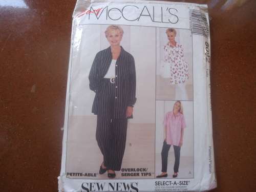McCALL'S PATTERNS  8092 SHIRT 7 PULL ON PANTS  SIZE C 10 + 12 + 14 COMPLETE