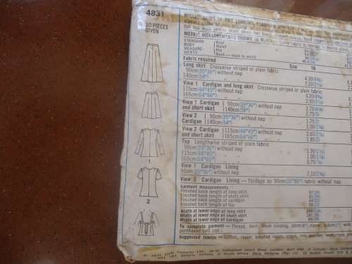 STYLE PATTERNS 4831 LONG 7 SHORT SKIRT + JACKET & TOP SIZE 14 BUST 36" OR 92 CM COMPLETE