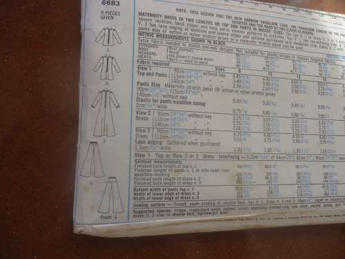 RETRO SIMPLICITY PATTERNS 6683 MATERNITY  SIZE 14 BUST 92 CM COMPLETE