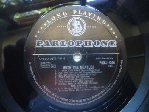 BEATLES "WITH THE BEATLES" 1963 PARLOPHONE MONO LP + PLASTIC COVER