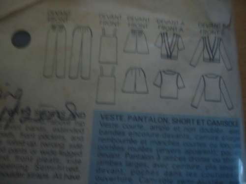 VOGUE PATTERNS 9267 pants/top & bomber jacket   SIZE   14 + 16 + 18  see description