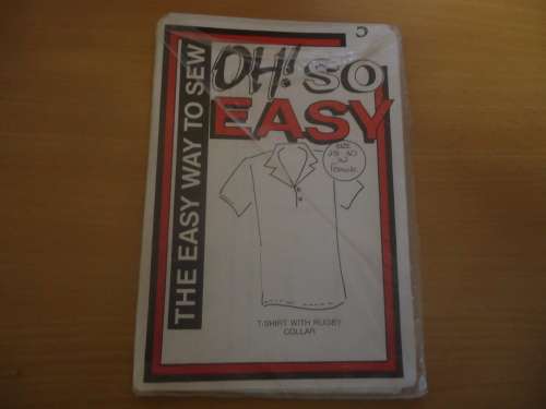 OH SO EASY  PATTERN-# 5 T-SHIRT WITH RUGBY COLLAR -  SIZES 28 + 30 + 32"- COMPLETE & UNCUT