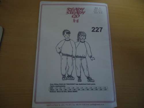 READY-STEADY-GO PATTERN - NUMBER 227 - RAGLAN TRACKSUIT - AGES  2