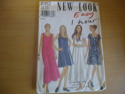 NEW LOOK PATTERNS 6352 CASUAL DRESS SIX SIZES IN ONE 8 - 18  -COMPLETE & UNCUT