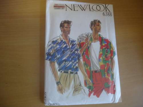 NEW LOOK PATTERNS 6388 MEN'S CASUAL SHIRT 5 SIZES IN ONE  36 - 44  COMPLETE & UNCUT