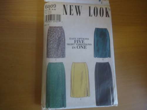 NEW LOOK PATTERNS 6809 -SKIRTS FIVE VARIATIONS SIX SIZES IN ONE 8 - 18 COMPLETE