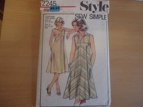 STYLE PATTERNS 2245 - Dress  SIZE 10 BUST 83 CM & 12 BUST 87 cm- COMPLETE & UNCUT
