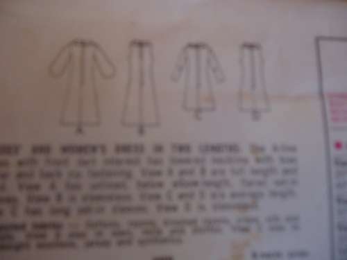 RETRO STYLE PATTERNS 2587  LONG & SHORT COWL NECK DRESS SIZE 38 BUST 42" COMPLETE