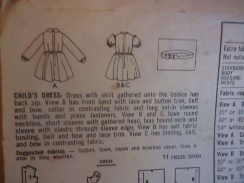 STYLE KIDS  PATTERNS 2738 TODDLER DRESS  SIZE 3 YEARS COMPLETE & UNCUT