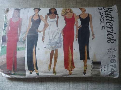 BUTTERICK PATTERN  6748 STUNNING EVENING DRESSES  SIZES 6 + 8 + 10 + 12- COMPLETE