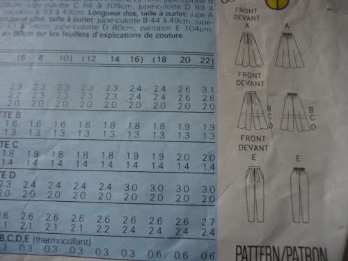 BUTTERICK  PATTERN 6075 SKIRTS & PANTS SIZE 12 + 14 + 16 - SEE DESCRIPTION