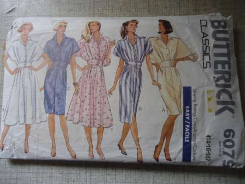 BUTTERICK  PATTERN 6079 WAISTER DRESS SIZE  14 + 16 + 18 - COMPLETE
