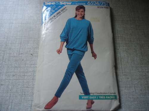 BUTTERICK  PATTERN 6524/751 TRACKSUIT SIZE A = 6 + 8 + 10 + 12 + 14 COMPLETE