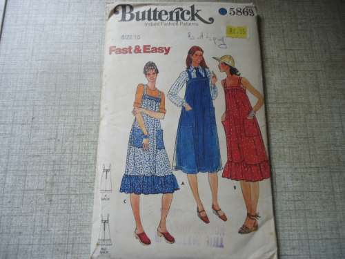 BUTTERICK  PATTERN 5869 SUNDRESS SIZE 10  - COMPLETE
