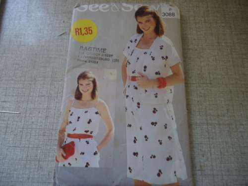 BUTTERICK  PATTERN 3088  SUNDRESS + TOP SIZE B = 14 + 16 + 18 -COMPLETE & UNCUT
