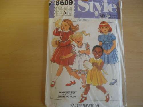 STYLE PATTERNS 3609 GIRLS DRESS  SIZE2 + 3 + 4 + 5 + 6 YEARS COMPLETE - STUNNING