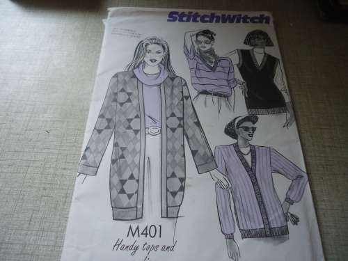 STITCHWITCH PATTERNS M401  "HANDY TOPS & CARDIGANS"