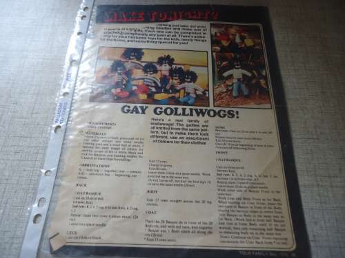 GAY GOLLIWOGS - KNITTING PATTERN