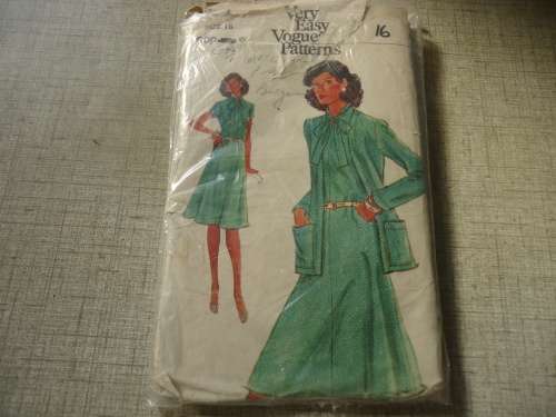 VOGUE VERY EASY PATTERNS 9116  DRESS & JACKET OUTFIT SIZE 16 COMPLETE