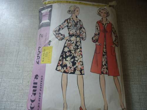 RETRO McCALL'S PATTERN 2964 DRESS & VETS  SIZE  18 1/2 BUST 41" COMPLETE