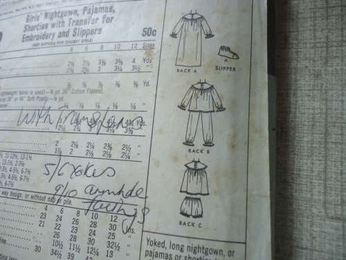 VINTAGE McCALL'S PATTERN 8352 GIRLS PJS WITH TRANSFER SIZE 12 YEARS- SEE DESCRIPTION