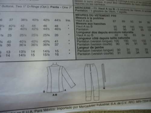 McCALL'S PATTERN 3503 TOPS & PANTS IN 2 LENGTHS SIZE DD = 12 +14 + 16 + 18 COMPLETE