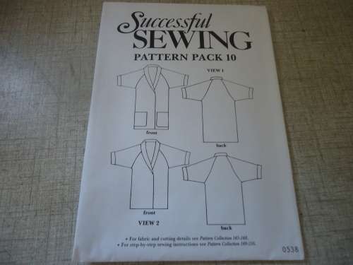 SUCCESSFUL SEWING  PATTERN PACK 10 WARM COAT IN TWO LENGTHS  SIZE 8 - 18