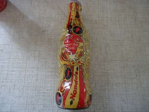 COCA COLA BOTTLE - NANDO'S SA FREEDOM DAY BOTTLE - FULL GLASS BOTTLE
