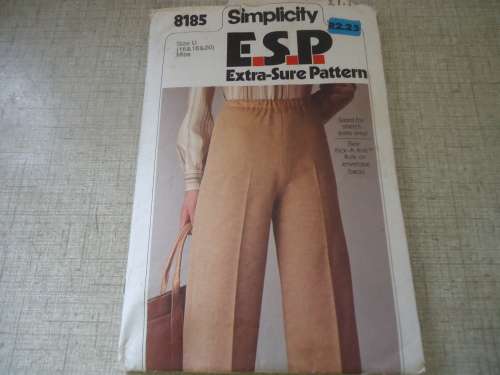 SIMPLICITY PATTERNS 8185 PULL ON PANTS  SIZE U = 16 + 18 + 20 - COMPLETE